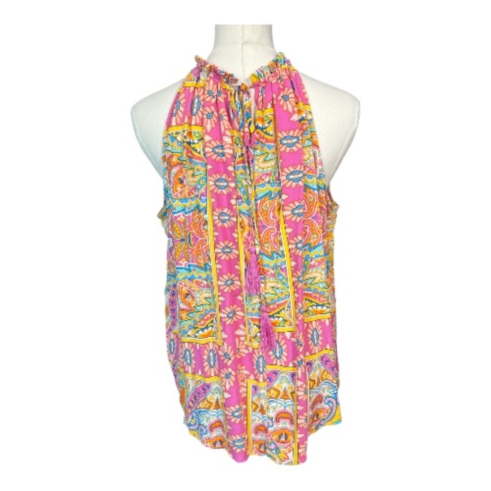 EUC Rachel Zoe women’s sleeveless paisley halter top | size L - Picture 5 of 9